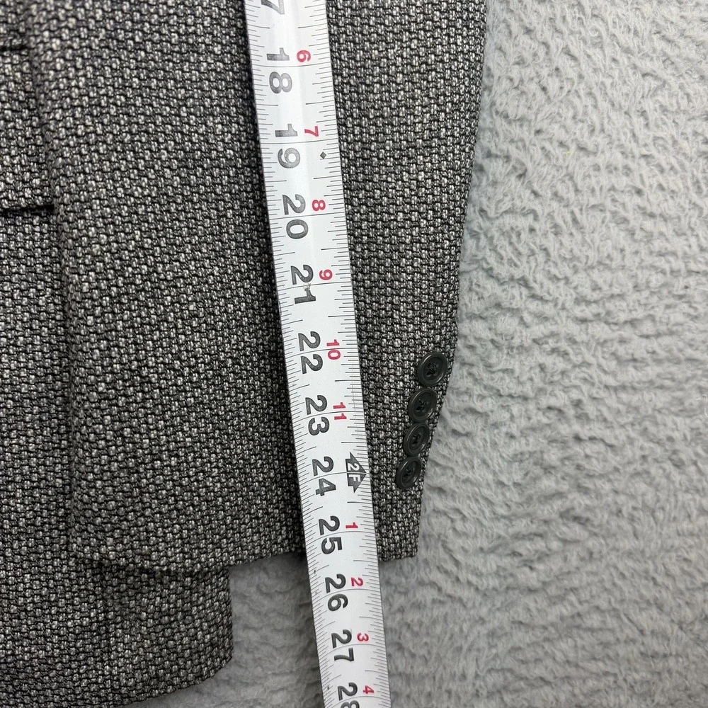 Vintage Christian Dior Sport Coat Blazer Mens 42R Gray Wool Silk Tweed Check‎
